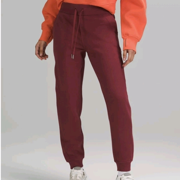 lululemon athletica Pants - Lululemon Scuba High Rose Wine Red Jogger Size 20